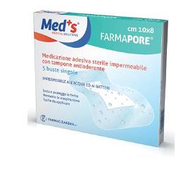 MEDICAZIONE MEDS PORE ADESIVA IMPERMEABILE 10X8CM 5 PEZZI
