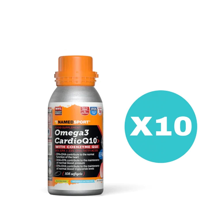 10 Confezioni Omega 3 Cardio Q10 - Named Sport - Tot. 1080 Softgels