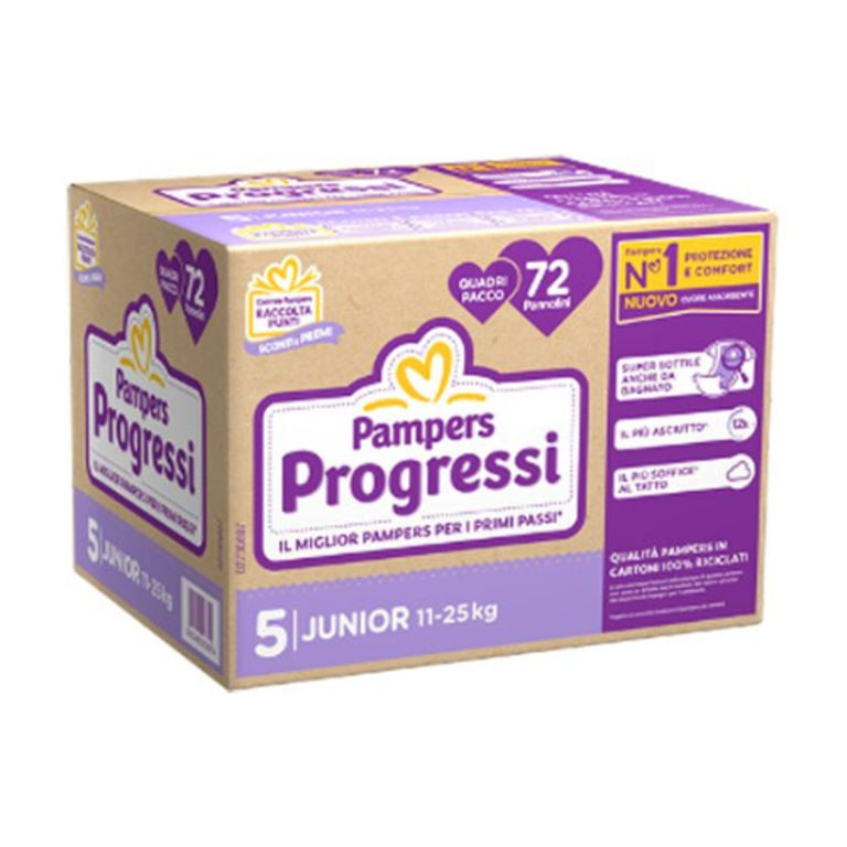 PAMPERS PROGRESSI TG 5 JUNIOR 72 PZ Bianco