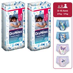 PANNOLINO HUGGIES DRYNITES 8/15 ANNI BOY L 27/57KG 9 PEZZI