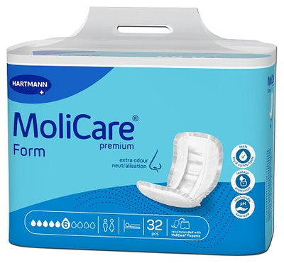 PANNOLINO SAGOMATO 6 GOCCE MOLICARE PREMIUM FORM 32 PEZZI