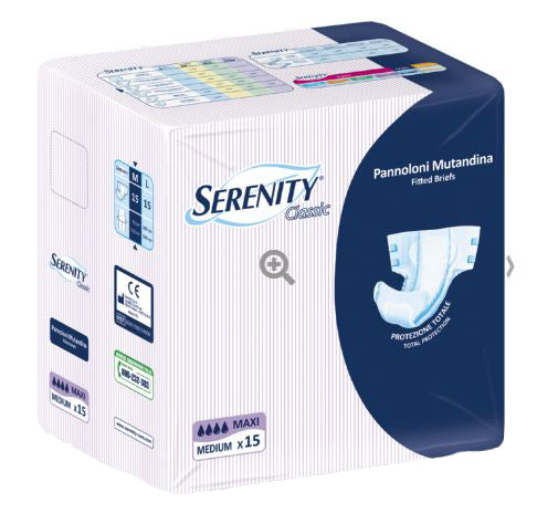 PANNOLONE MUTANDINA SERENITY CLASSIC MAXI TAGLIA EXTRALARGE15 PEZZI