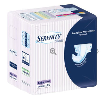 PANNOLONE MUTANDINA SERENITY CLASSIC MAXI TAGLIA EXTRALARGE15 PEZZI