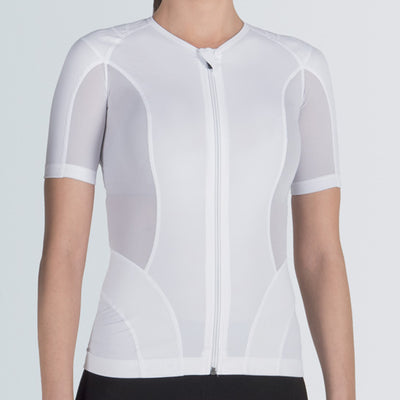 P+ FORCE Maglia posturale con cerniera - Donna Bianca Taglia Medium