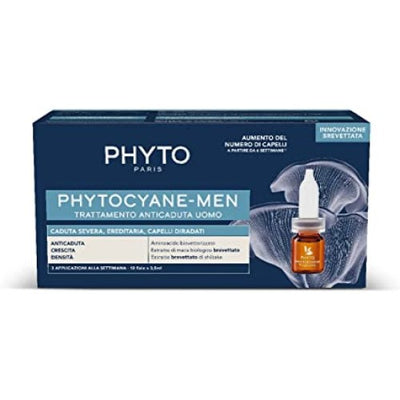 Phyto phytocyane trattamento anticaduta uomo - Indicato in caso di caduta severa - Formato 12 fiale da 5ml