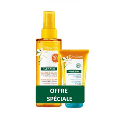 KLORANE POLY OLIO SECCO TAMANU MONOI SPF30 200 ML + SHAMPOODOCCIA DOPOSOLE MONOI 75 ML