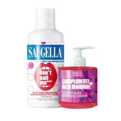 SAUGELLA BUNDLE DERMOLIQUIDO DON'T CALL ME 1 SAUGELLA DERMOLIQUIDO 500 ML CON ETICHETTA EDIZIONE LIMITATA + 1 MINISIZE SAMPLE CON PUMP 100 ML