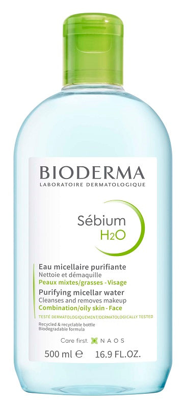 BIODERMA Sebium H2O acqua micellare struccante pelle mista grassa 500 ML