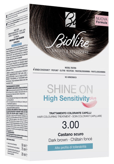 SHINE ON HIGH SENSITIVITY PLUS CASTANO SCURO 3,00 RIVELATOREIN CREMA 75 ML + CREMA COLORANTE 50 ML