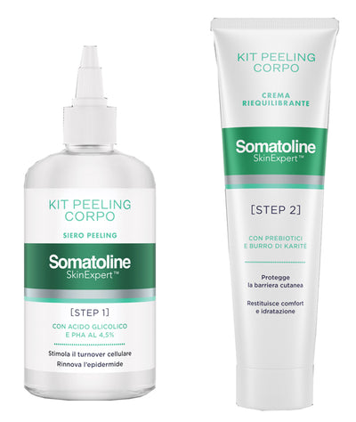 Somatoline Skin Expert Esfoliante Kit Peeling Corpo - Siero Peeling 200ml + Crema Riequilibrante 100mlSomatoline Skin Expert Kit Peeling Corpo Gel 200 ml + Crema Riequilibrante 100 ml