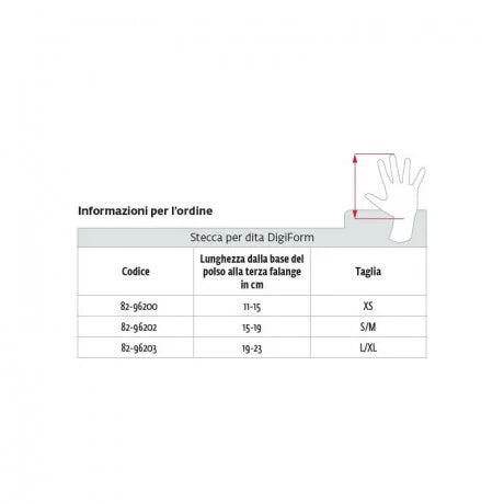 Donjoy DIGIFORM Stecca per dita Misura extra small