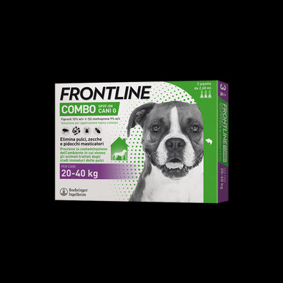 Frontline Combo Spot-On Cani G Soluz 3 Pipette 2,68 Ml 268 Mg + 241,2 Mg Cani Da 20 A 40 Kg