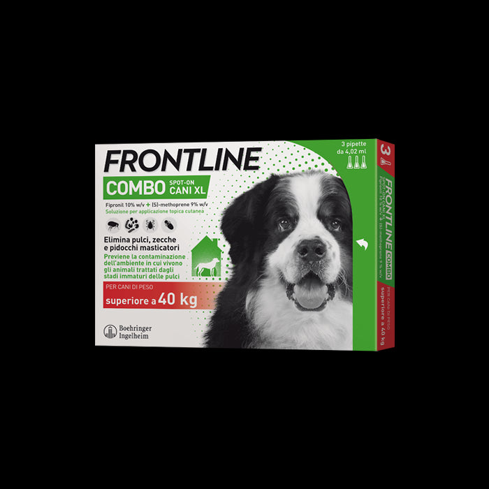 Frontline Combo Spot-On Cani Xl Soluz 3 Pipette 4,02 Ml 402Mg + 361,8 Mg Cani > 40 Kg