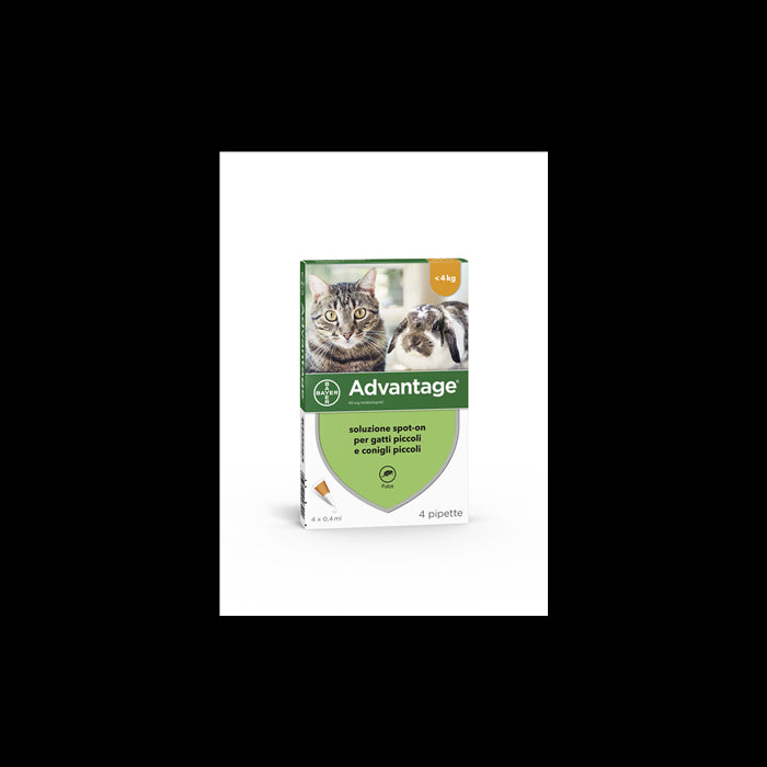 Advantage Spot-On Soluz 4 Pipette 0,4 Ml 40 Mg Gatti E Conigli Piccoli