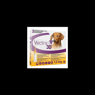 Vectra 3D Spot-On Soluz 3 Pipette 0,8 Ml 44 Mg + 3,9 Mg + 317 Mg Cani Da 1,5 A 4 Kg, Tappo Giallo