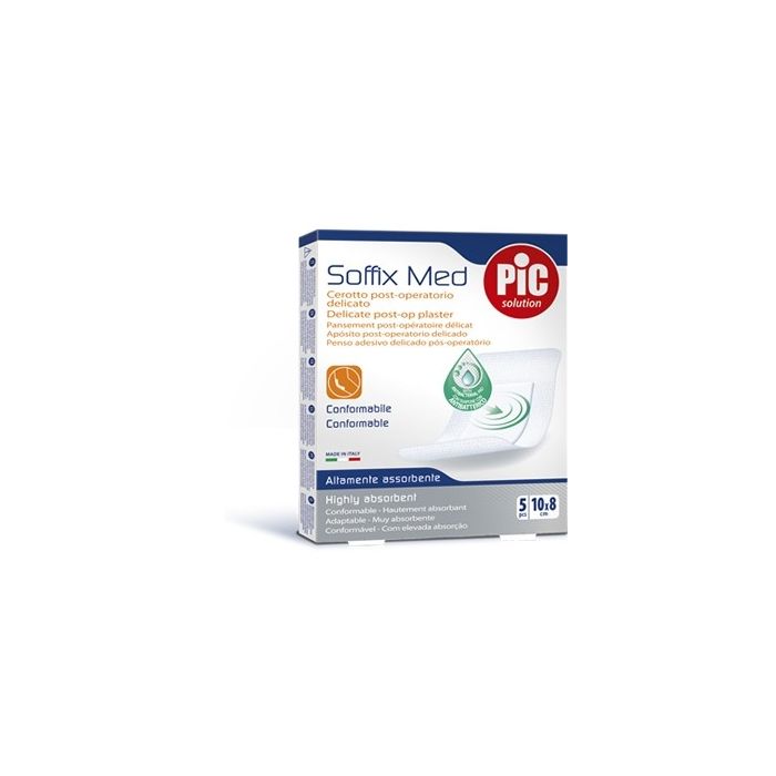 Cerotto Pic Soffix Med In Tnt Con Tampone Centrale Assorbente Sterile Monouso 10X8 Cm Antibatterico 5 Pezzi