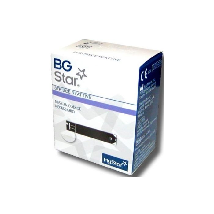 Strisce Per Misurazione Glicemia Bgstar 25 Pezzi Compatibilicon Misuratore Di Glicemia Mystar Extra