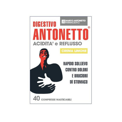 Digestivo Antonetto Acidita&#039; E Reflusso Crema Al Limone 40 Compresse Masticabili