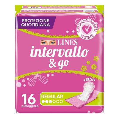 Proteggislip Lines Intervallo Fresh&amp;Go Ripiegati 16 Pezzi