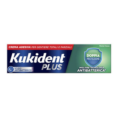 Kukident Plus Doppia Protezione Crema Adesiva Dentiere 40 G