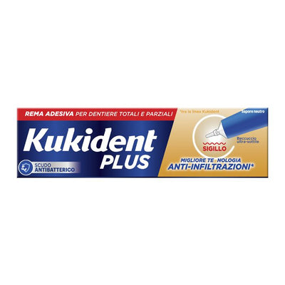 Kukident Plus Sigillo Anti Infiltrazioni Crema Adeisva Dentiere 40 G