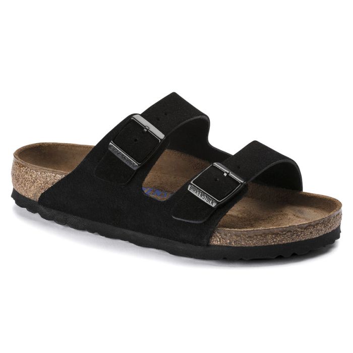 Birkenstock Arizona Sfb Black Suede Leather Bi-Classic 41 Pianelle 1 Paio