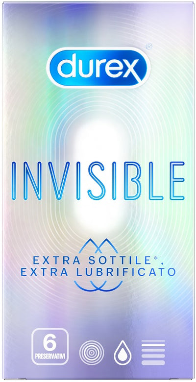 Durex Invisible Extra Lubrificato 6 Pezzi