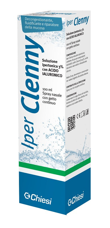 Iper Clenny Spray Nasale Erogazione Continua Soluzione Ipertonica Con Acido Ialuronico 100 Ml