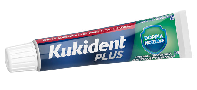 Kukident Plus Doppia Protezione Crema Adesiva Dentiere 40 G - Kukident Plus Doppia Protezione Crema Adesiva Dentiere 40 G