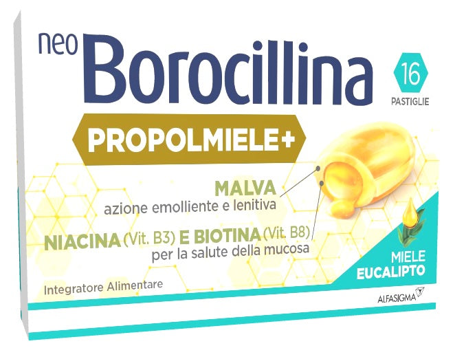 Neoborocillina Propolmiele+ Miele/Eucalipto 16 Pastiglie Scad 11/24