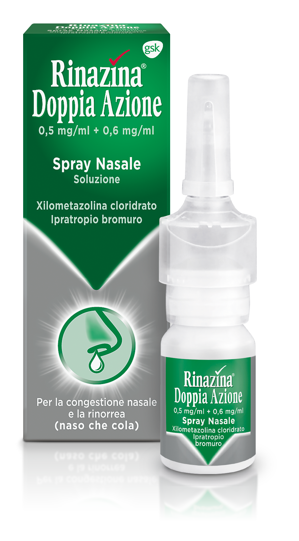 RINAZINA DOPPIA AZIONE 0,5 MG/ML + 0,6 MG/ML SPRAY NASALE, SOLUZIONE