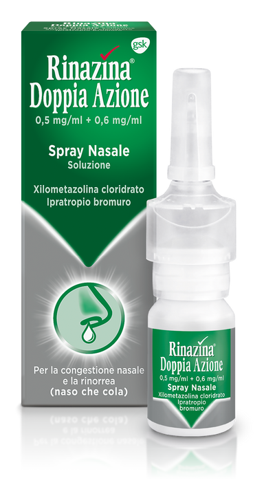 RINAZINA DOPPIA AZIONE 0,5 MG/ML + 0,6 MG/ML SPRAY NASALE, SOLUZIONE