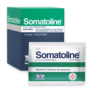 SOMATOLINE 0,1% + 0,3% EMULSIONE CUTANEA Somatoline emulsione cutanea anticellulite 15 bustine 10 grammi