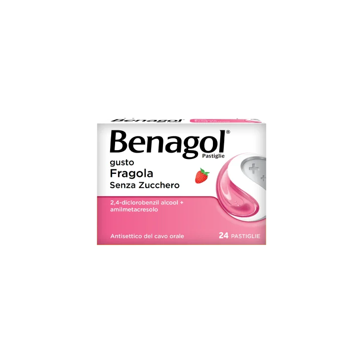BENAGOL*24 pastiglie 0,6 mg + 1,2 mg Fragola Senza Zucchero