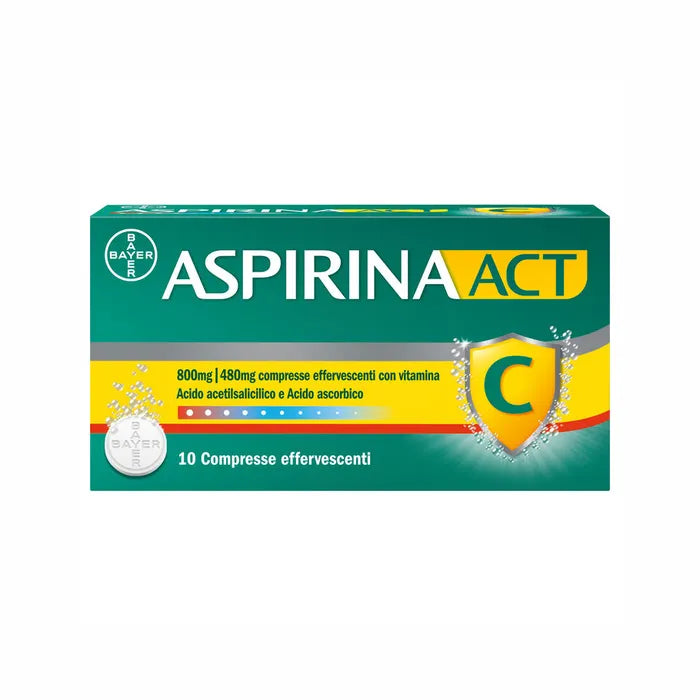 AspirinaAct 10 Compresse Effervescenti - Con Vitamina C - AspirinaAct 10 Compresse Effervescenti - Con Vitamina C