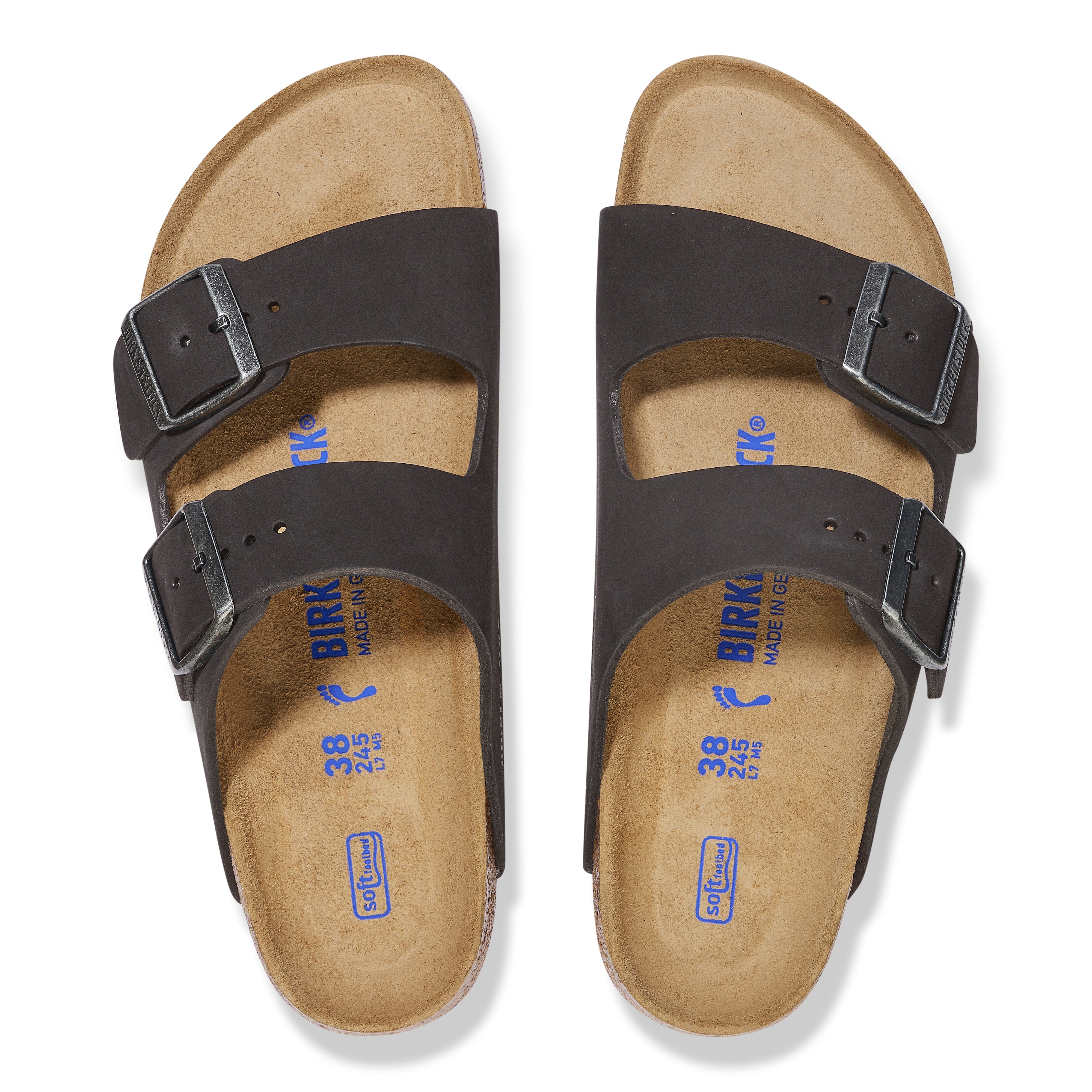 Birkenstock Arizona SFB Plantare Morbido Black Nubuck Leather N.37 - Narrow Fit ( Calzata Stretta) - Birkenstock Arizona SFB Plantare Morbido Black Nubuck Leather N.37 - Narrow Fit ( Calzata Stretta)