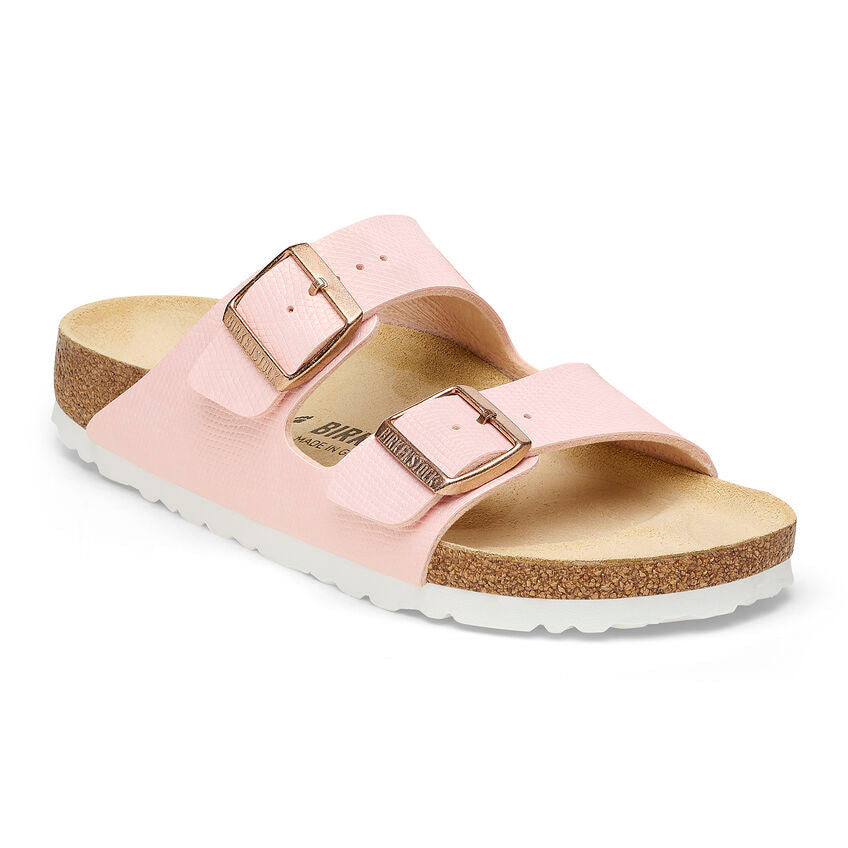 Birkenstock Arizona Shiny Lizard Rose Birko Flor Embossed N.41