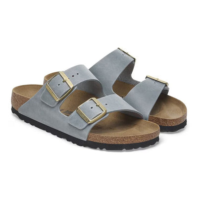 Birkenstock Arizona Pelle oliata - Basalt Gray N.38 - Narrow Fit (calzata stretta)