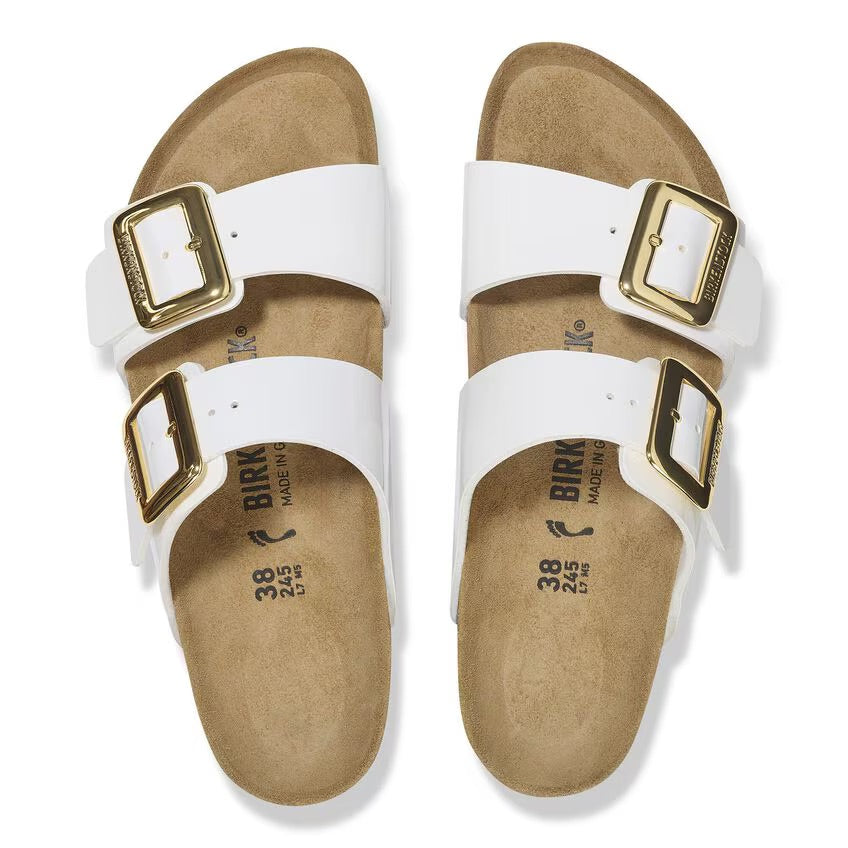 Birkenstock Sydney CB Birko-Flor Patent - Patent White N.40 - Narrow Fit (Calzata Stretta)
