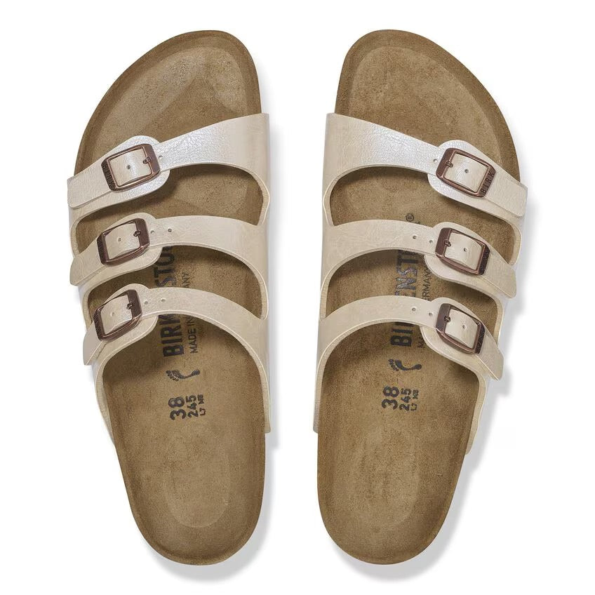 Birkenstock Florida Birko-Flor Graceful Pearl White N.37 Narrow Fit (Calzata stretta)