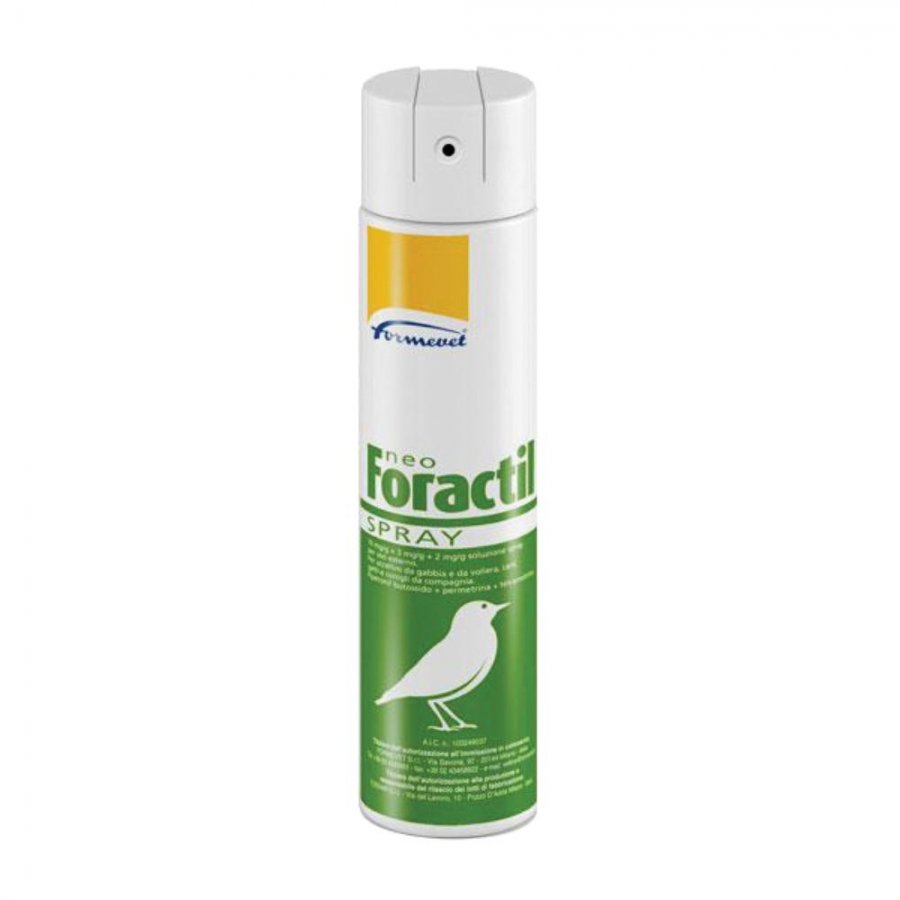 Neo Foractil Soluzione Spray 1 bombola 300 ml Per Uso Esterno - Per Uccellini da gabbia e da Voliera, Cani, Gatti e Conigli da compagnia