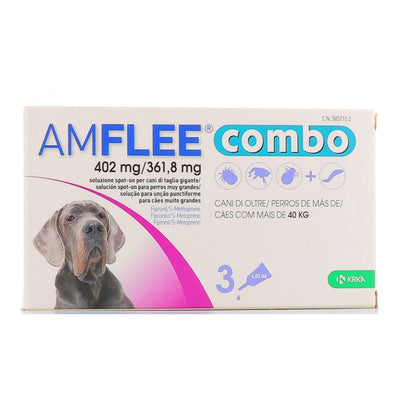 AMFLEE COMBO*spot-on soluz 3 pipette 4,02 ml 402 mg + 361,8mg cani maggiore 40 Kg