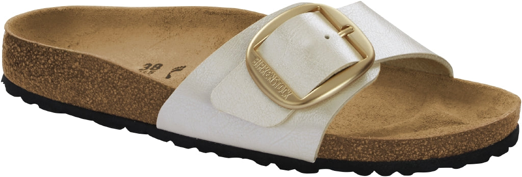 Birkenstock Madrid Big Buckle graceful pearl white, Birko Flor N.39 Calzata Stretta