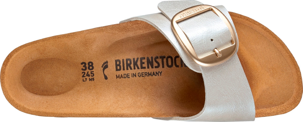 Birkenstock Madrid Big Buckle graceful pearl white, Birko Flor N.39 Calzata Stretta