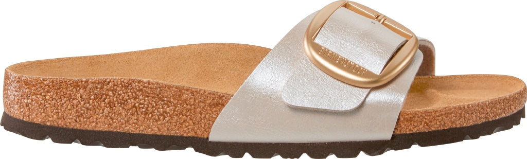 Birkenstock Madrid Big Buckle graceful pearl white, Birko Flor N.39 Calzata Stretta
