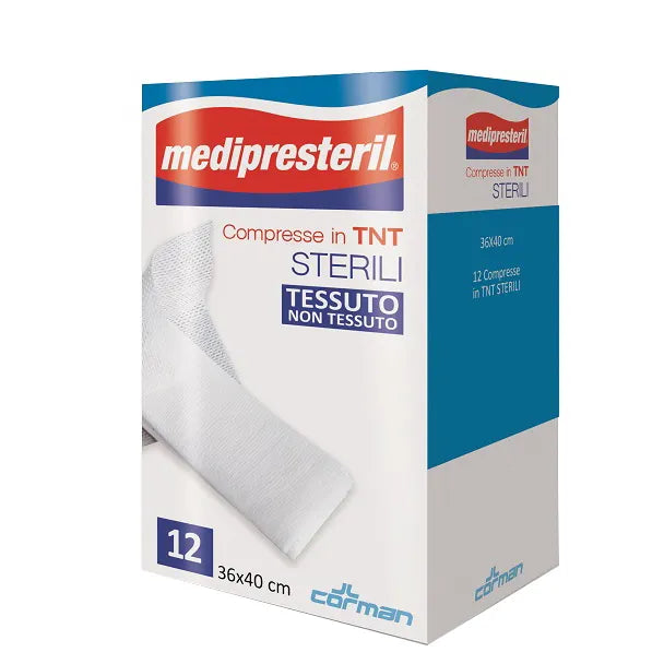 Medipresteril Garza Compressa In TNT Sterile 36x40cm 12 Pezzi - Medipresteril Garza Compressa In TNT Sterile 36x40cm 12 Pezzi