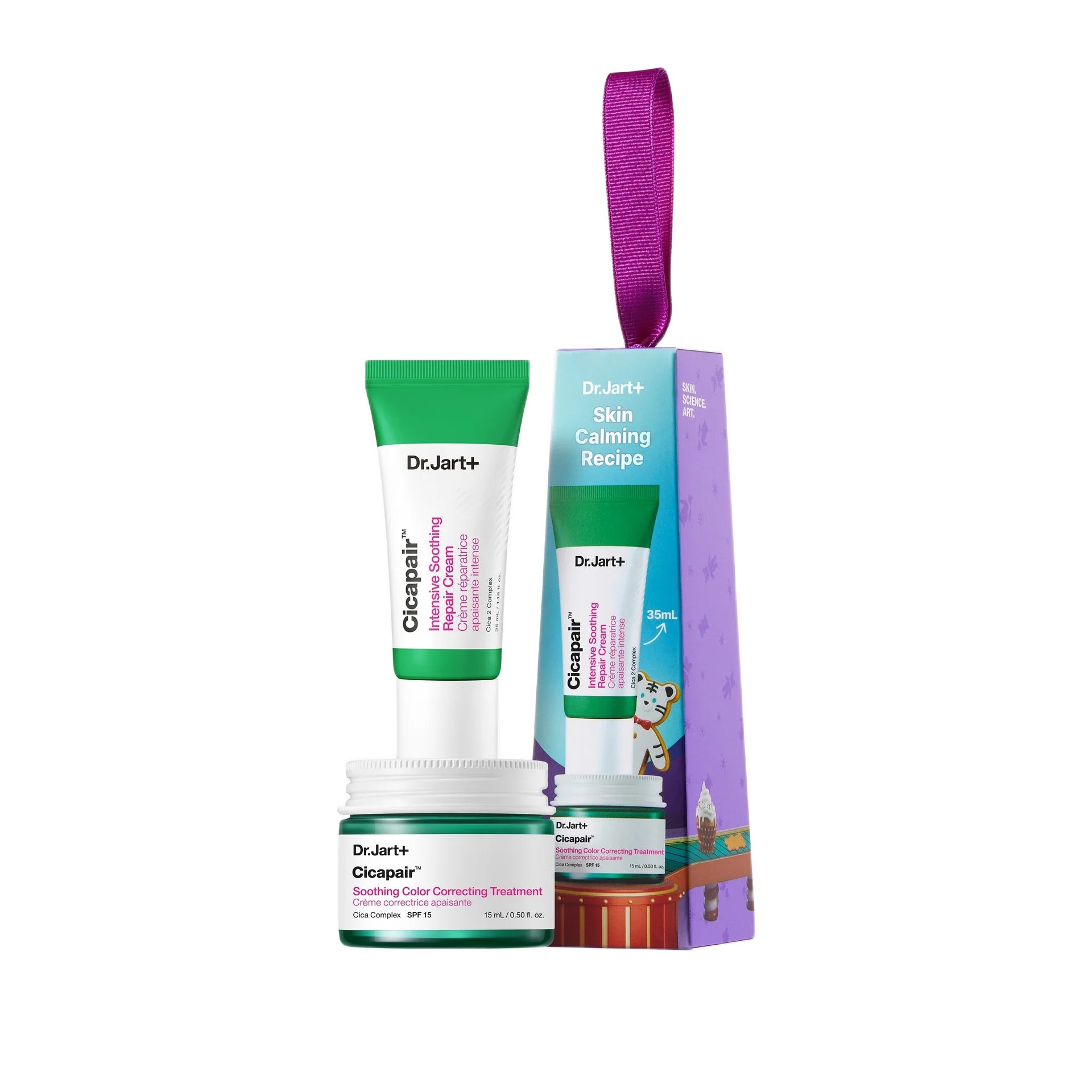 Dr.Jart+ Cicapair™ Skin Calming Recipe Cofanetto Idratante, Crema viso colorata idratante, Tratt.viso 24 ore lenitiva