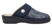 Ciabatta Ondina Elastico+Pelle Scamosciata Soletta Rimovibile Navy Blu 39