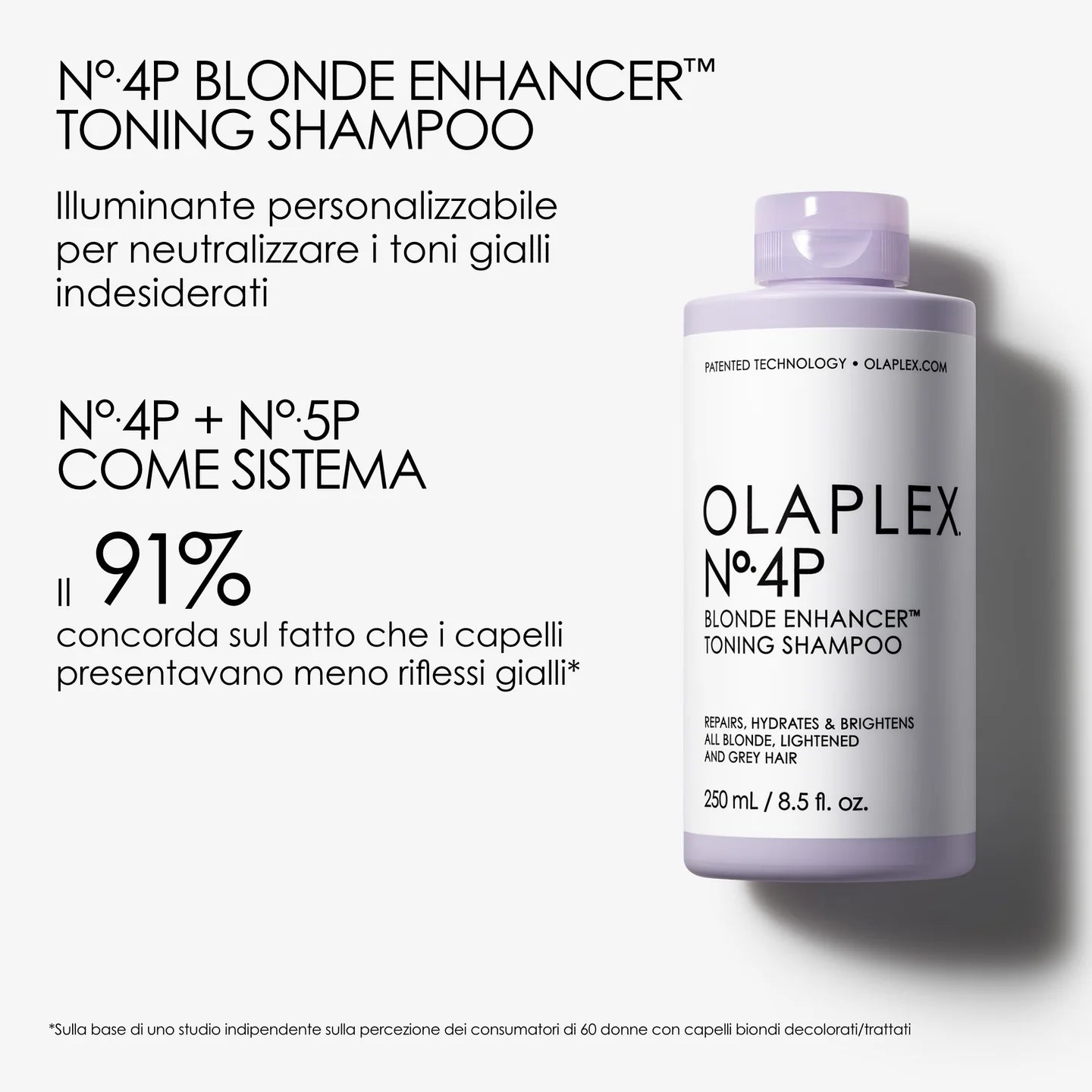 OLAPLEX N.4P Blonde Enhancer Toning Shampoo 250 ml Shampoo viola tonalizzante e antigiallo
