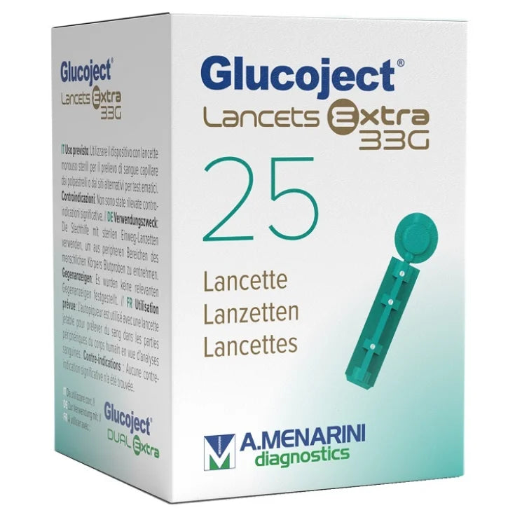 Lancette Pungidito Extra G33 Glucoject 25 Pezzi - Lancette Pungidito Extra G33 Glucoject 25 Pezzi